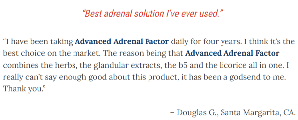 Advanced Adrenal Factor Customer Reviews